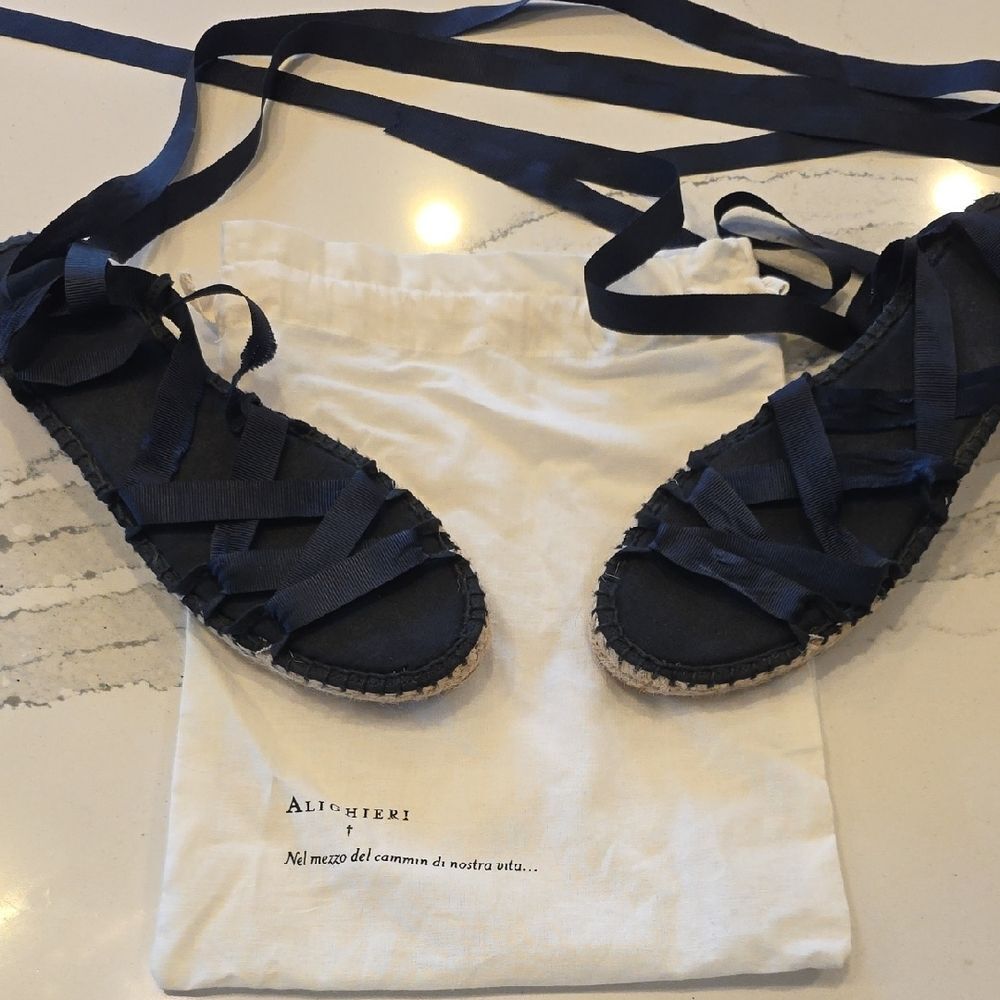 Espadrilles With Ribbons Navy - Picture 8 of 9